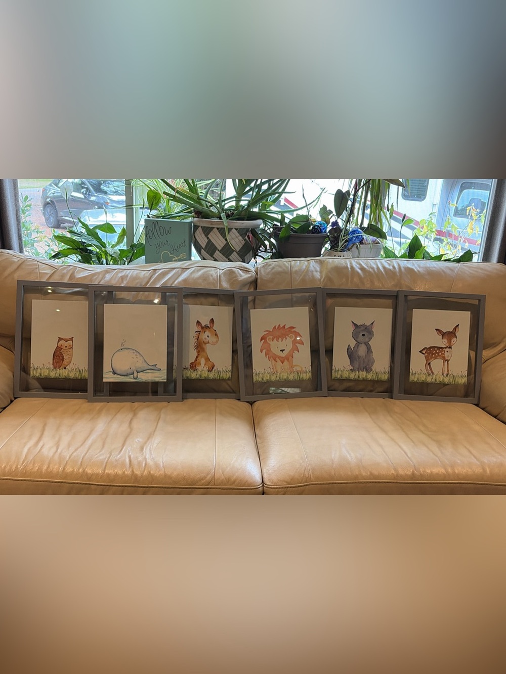 Set of 6 Framed Baby Animal Nursery Wall Art